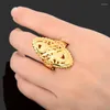 Pierścionki ślubne Dubai Złoty Pierścień 24K Kolor zaręczynowy Kobiety Mężczyźni Finger For For Etiopian / African / Nigerian Design Gift
