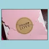 Tags Price Card 12Pcs Handmade Wtih Love Heart Round Scrapbooking Paper Labels Seal Sticker Diy Gift Dia.3.8Cm Drop Delivery Jewelr Otk8R