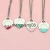 Pendant Necklaces heart necklace womens stainless steel 19mm couple pendant blue pink green red jewelry on the neck Valentine day gift for girlfriend T2201311