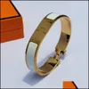 Bangle Designer Armbanden voor mannen en vrouwen Roestvrij staal Paararmband Mode-sieraden Valentijnsdag Cadeau Drop Delivery Dhjzn