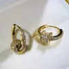 Orecchini a cerchio CAOSHI Donne alla moda con brillanti gioielli in zirconi squisiti accessori da sposa femminili alla moda regalo