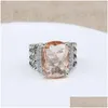 Wedding Rings High Designers Quality Fashion Jewelry Men Ring Designer For Women Classic Vintage Diamond Ladies Orange Morganite Zir DHQ2P