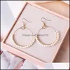 Hoop Huggie Bohème Rond Cercle Perles Boucles D'oreilles De Mode À La Main Or Couleur Grande Boucle D'oreille Pour Les Femmes Fête De Mariage De Vacances Bijoux Dr Oto4C