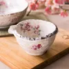 Cuencos de estilo japonés pintados a mano, flor de ciruelo rojo, cuenco de cerámica Irregular, vajilla de porcelana, plato frío decorativo creativo para salsa