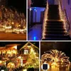 문자열 실외 22m LED 태양열 램프 스트링 요정 조명 8 모드 Flash Garland Waterproof Christmas Garden Street Home Decorations