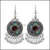 Dangle Chandelier Fashion Bohemian Vintage Earrings 3 Colors Sier Enamel Ball Tassel Earring Jewelry Design For Elgant Lady Gift D Oteut