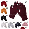 Autres textiles à la maison Femmes Winter Touch Sn Épaissir Chaud Couleur Solide Gants tricotés Stretch Gant Imitation Laine FL Finger Outdoor Skii Dhxpa