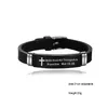Andra armband Cross Bible Vers Citat f￶r m￤n Kvinnor Soft Sile Bangle rostfritt st￥l Armband Male Jesus Kristus tro B￶ner Drop Ots5j