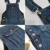 Jeans de jeans macacão jumpsuit de tamanho grande cinta azul reto com 7 bolsos mais tamanhos 3048 50 230131