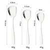 Dinnerware Sets 3Pcs 304 Creative Stainless Steel Cutlery Square Head Flat Bottom Spoon Chinese Dessert Student Soup