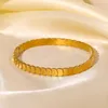 Bangle Greatera Minimalist Textured Stainless Steel Bangles Bracelets For Women Gold Silver Color Metal Bracelet Waterproof Jewelry