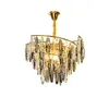 Chandeliers Post-modern Elegant Crystal Led Chandelier Decoration Maison Pendant Lamp Dimmable Lustres Home Decor For Foyer Living Room