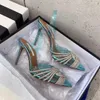 Almacén local Aquazzura Sandalia Zapatos de diseñador Begum bowknot mariposa Bombas de PVC tacones altos rojos sandalias con brillo de diamantes Diamante de imitación Zapato de cristal transparente para mujer