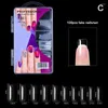 False Nails 100pcs French Manicure Extension Glue Nail Pieces Boxed White Clear Acrylic Ballet Coffin Tips Fake