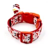 Dog Collars Christmas Traction Two Sets Nylon Adjustable Collar With Santa Pendant Creative Leash Pets Accessories