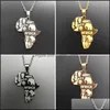 Pendant Necklaces Arrival Africa Map Necklace For Women Men 4 Colors High Quality Stainless Steel Maps Charm Hip Hop Jewelry Gifty D Dhnpd