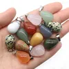 Pendant Necklaces 1pc Water Drop Natural Crystal Stone Healing Agates Quartz Green Aventurine For Reiki Jewelry Making Accessories