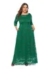 Plus size Dresses 13 Solid Colors Women Lace Long Dress Size XL to 6XL Elegant Evening Large Sizes Birthday Clothes For Party Summer 230130