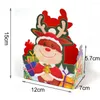 Gift Wrap 10pcs Box 12x7x5cm Basket Candy Christmas Favour PP Paper Party Santa Claus Xmas Brand High Quality