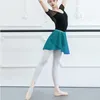 Stage Wear Women Female Gradient Chiffon Wrap Skirt Ballet Dance Training Gymnastics Performance Asymmetric Mini For Modern