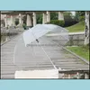 Umbrellas Romantic Clear Bubble Umbrella Transparent Dome Cherry Blossom Wedding Decoration Waterproof For Rain And Wind Drop Delive Otgad