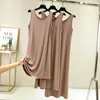 Robes Décontractées 2023 Modal Mi-Longueur O-Neck Vest Dress Bottoming Night Shirt Femmes Chemises De Nuit Plus Fat Grande Taille Chemise De Nuit D'été XL