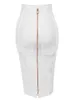 Kjolar 16 färger xl xxl sexig solid blixtlås orange blå svart röd vit rosa bandage kjol kvinnor elastisk bodycon sommar blyerts kjol 58 cm 230131