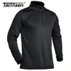 Men's T-Shirts TACVASEN With Zipper Pocket Long Sleeve T-shirts Men's Tactical T-shirts 1/4 Zip Collar Shirts Quick Dry Military Army Tops Man 230130