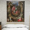 Tapestries Gothic Vintage Tapestry Angel Renaissance Wall Hanging Fruit Painting Nature Garland