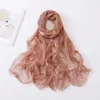 Sciarpe Donna Panno di seta brillante Hijab in chiffon pesante di alta qualità Foulard avvolgente a scialle lungo da donna