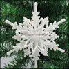 Juldekorationer 12 cm Threensional Snowflake Pendant Tree Ornaments Xmas Home Party Decoration Sn￶flingor Pendants RRF11874 DRO OTMPQ