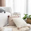 Pillow European Luxury Plush Bedroom Bedside Can Be Removed And Washed Four Corner Hanging Ball