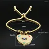 Link Armbänder Edelstahl Türkei Auge Herz Charme Frauen/Kinder Gold Farbe Islam Perlen Schmuck Pulseira Feminina B5209S01