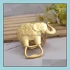 Apribottiglie d'oro Bomboniere e regali Elefante dorato fortunato Apribottiglie per vino Pab14920 Drop Delivery Casa Giardino Cucina Sala da pranzo Bar Otper