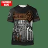 Herr t-shirts sommar mode mens t shirt personligt namn mekaniker 3d över hela tryckt unisex tshirt street casual sport t-shirt dw47 230131