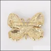 Broches Broches Mignon Papillon Pour Femmes Strass Cristal Robe Accessoires Cadeau 32 D3 Drop Delivery Bijoux Dhwta