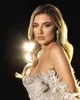 Perle lussuose abiti da sposa arabo abiti da ballo fuori dal vestito da sposa in pizzo spalla paillettes applique personalizzate