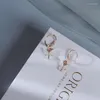 Pendientes de aro mariposa púrpura blanco acrílico moda Color dorado para mujeres niñas dulce joyería delicada regalos