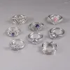 Pierścionki ślubne srebrny kolor kryształ dla kobiet pierścionek cyrkon biżuteria korona romantyczne zaręczyny akcesoria palec palec prezentding rita22