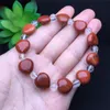 Strand Beaded Strands South Red Agate Heart Shape Bracelet Natural Clear Crystal Elastic Jewellery Fashion Man Woman Luck Amulet