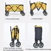 Dog Car Seat Covers Outdoor Garden Utility Wagon Cart Foldable Load 80KG For Large Old Cat Off-road Universal Wheel Camping Trolley Pet