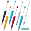 Ballpoint Pens 20pc Bead DIY Custom pen Plastic able Gift School Office Writing Supplies Stationery Wedding 230130