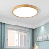 Plafonniers modernes ultra-minces lampes LED H2.8/4.5 cm lustres nordiques en bois salon chambre télécommande panneau luminaire