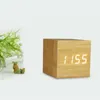 Klokken accessoires andere LED houten wekker spraakbesturing Desktop retro USB aangedreven digitale lichtgevende tafel decor