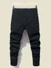 Hommes Jeans Streetwear Mode Pour Rétro Noir Élastique Slim Fit Ripped Spliced Designer Hip Hop Denim Pantalon pantalon 230131