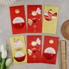 Presentförpackning 6st kinesiskt år röda kuvert 2023 Hongbao Money väska Lucky Envelope Spring Festival Wedding A0KE