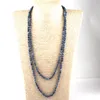 Pendants Drop Fashion Bohemian Tribal Jewelry 6mm Semi Precious Stones Weathered 150cm Long Knotted Necklace