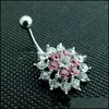 Navel Bell Button Rings Cross Heart Crown Fruit Flower Belly Ring Fashion Body Piercing Jewelry 26 D3 Drop Delivery Dh9Up