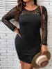 Plus size Dresses Size 4XL Bodycon Curvy Dress for Women Autumn Winter Lace Sleeve Mini Large Big Clothing Evening Party 230130