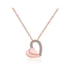 Pendant Necklaces Summer Style Rose Gold Color Crystal Double Heart Luxury Jewelry Love Valentines Day Wedding Drop Delivery Pendants Dhdsw